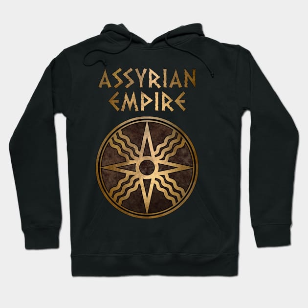 Assyrian Empire Symbol of Shamath the Sun God Hoodie by AgemaApparel